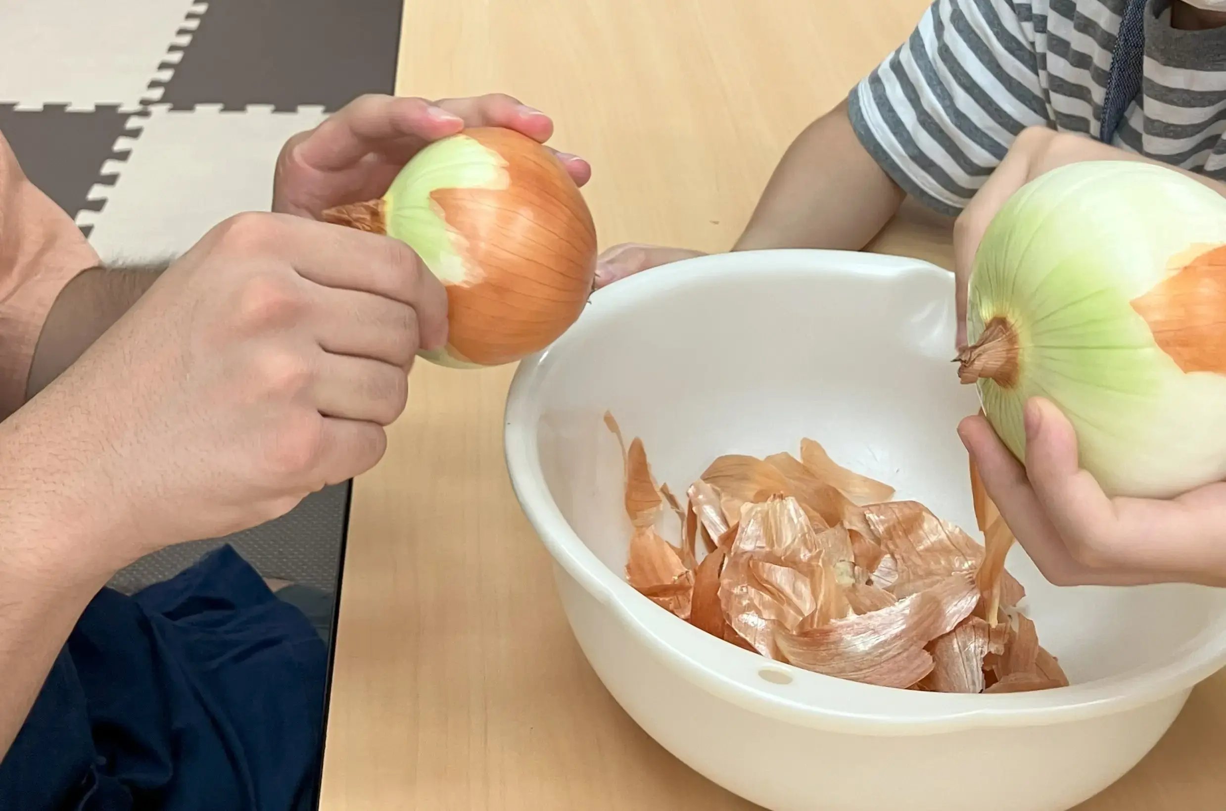 玉ねぎ　皮むき