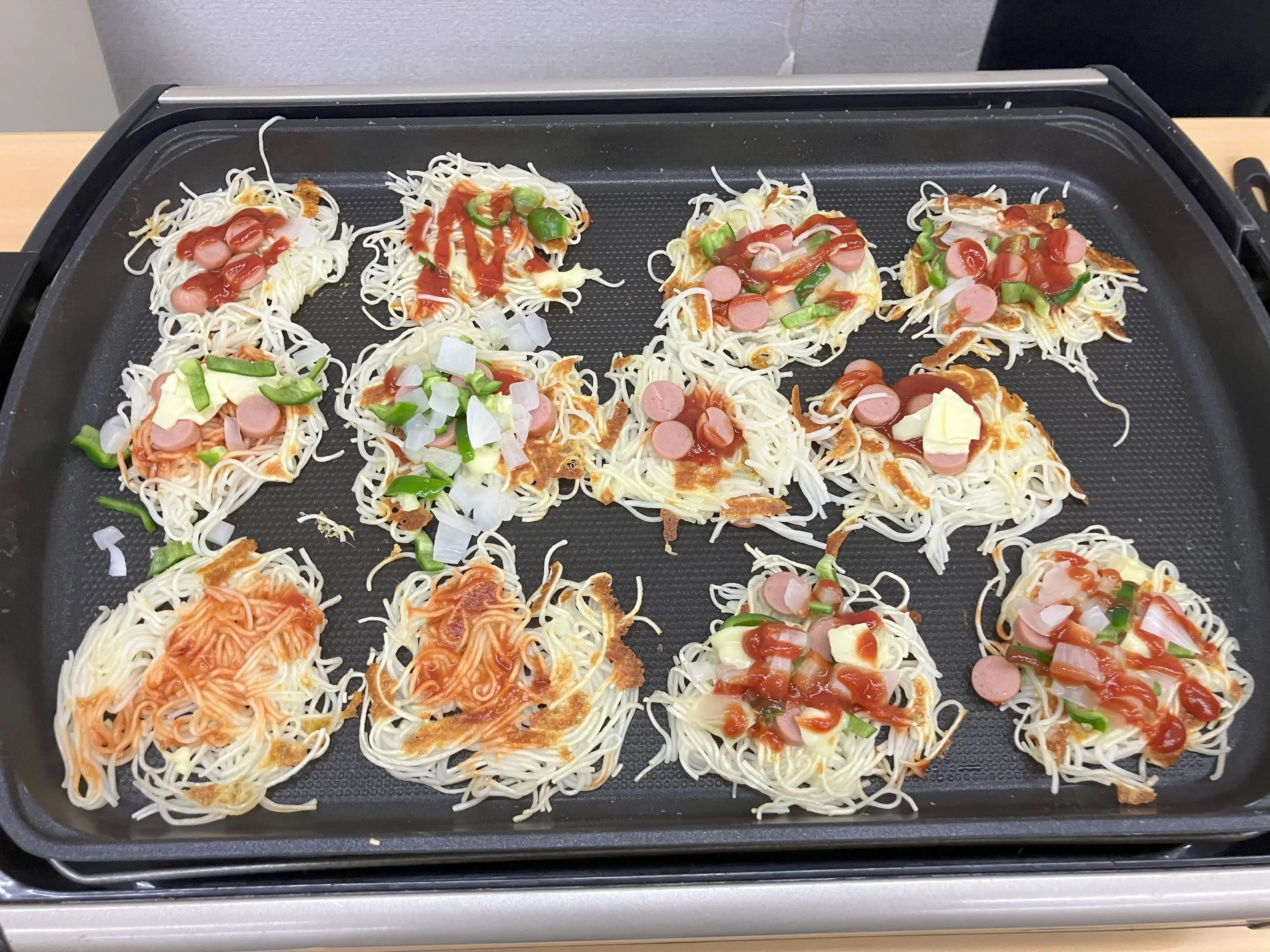 ピザを焼いている様子
